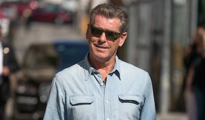 Pierce Brosnan llegando al plató de 'Jimmy Kimmel Live' el pasado 4 de abril.