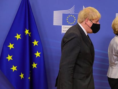 El primer ministro británico, Boris Johnson, y la presidenta de la Comisión Europea,  Ursula von der Leyen. 