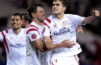 Denis Suárez celebra su tanto ante el Zenit.