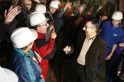 Blanco, durante su visita al museo de la Minería, en el concejo asturiano de San Martin del Rey Aurelio.