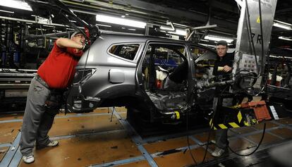Trabajadores de Nissan en la planta de Sunderland, en el Reino Unido