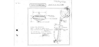 Imagen de los informes sobre objetos voladores no identificados investigados por la Fuerza Aérea brasileña durante más de 60 años que están en el Archivo Nacional.