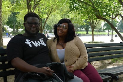 Stanley Laguerre y Mashuka Elie, de Miami, en Washington.