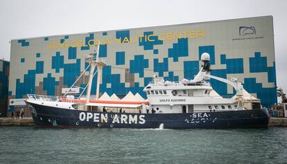 El vaixell de l'ONG Proactiva Open Arms al port de Barcelona.