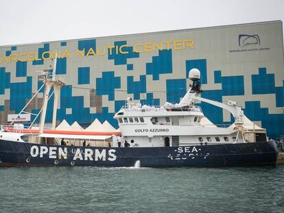 El vaixell de l'ONG Proactiva Open Arms al port de Barcelona.