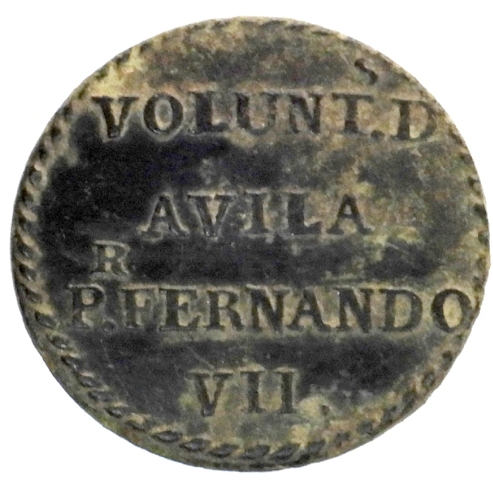 Botón del Regimiento Voluntarios de Ávila, uno de los protagonistas de la defensa de Ciudad Rodrigo en 1810 frente al asedio francés.