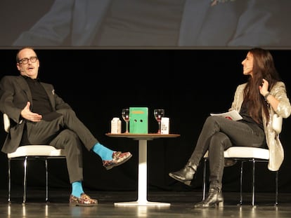 Azul Tejerina y Joaquín Reyes en la sala BBK.