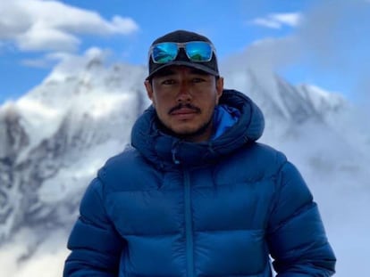 Nirmal Purja, en el Manaslu.