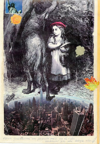 Collage de Carmen para 'Caperucita en Manhattan', incluido en el libro 'Carmiña. Correspondencia inédita de Carmen Martín Gaite-Julián Oslé'.