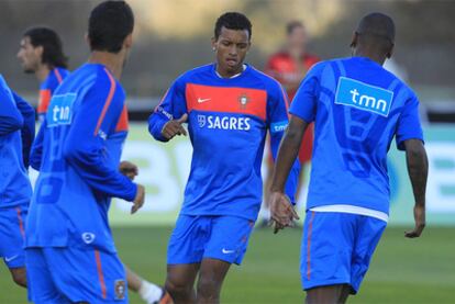 Nani, durante un entrenamiento con la selección portuguesa.