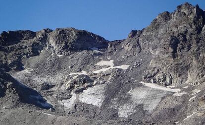 Desaparición del glaciar Pizol, en los Alpes suizos, como consecuencia del calentamiento global.