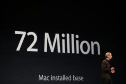 Tim Cook se dirige al público en la WWDC de San Francisco.