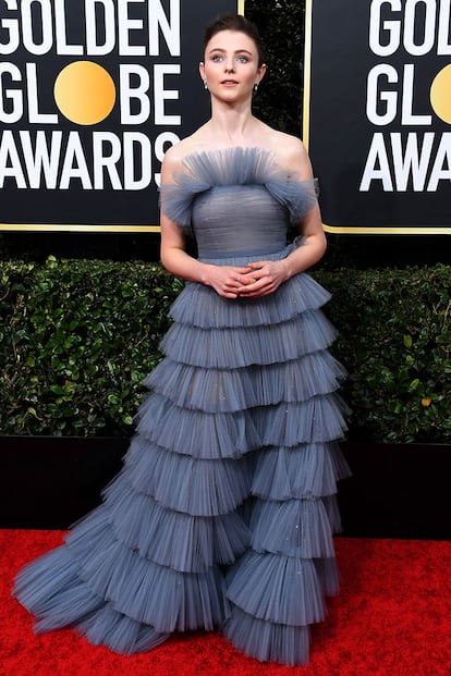 La actriz neozelandesa Thomasin McKenzie vistió un Valentino alta costura.