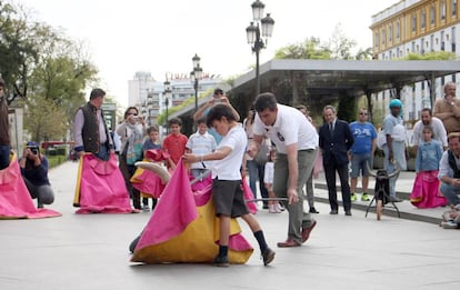 Actividades taurinas para niños, organizadas por la Maestranza de Sevilla el pasado mes de marzo.