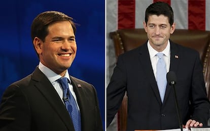 Marco Rubio (Izda.) y Paul Ryan.