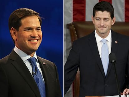 Marco Rubio (esq) e Paul Ryan.