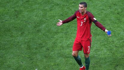 Cristiano Ronaldo ao final da partida contra México, pela Copa das Confederações.