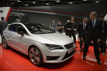 El nuevo Seat Leon Cupra en el Sal&oacute;n del Autom&oacute;vil de Ginebra (Suiza).