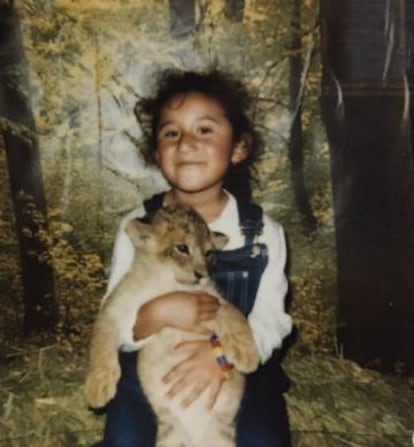 Lesvy Berlín cuando tenía seis años en la Feria de Aguascalientes. Su madre siempe le decía que era su "leoncito".