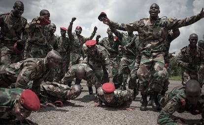 El centro para reclutas del Ejército de República Centroafricana financiado por consultores militares rusos en 2018. 