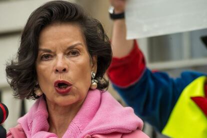 Bianca Jagger, durante una manifestación este año en Londres.