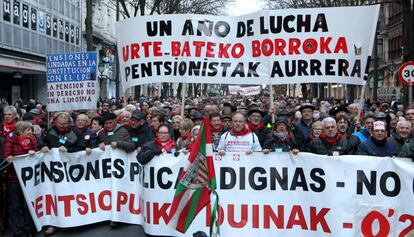 Manifestación de pensionistas en Bilbao el pasado día 19.