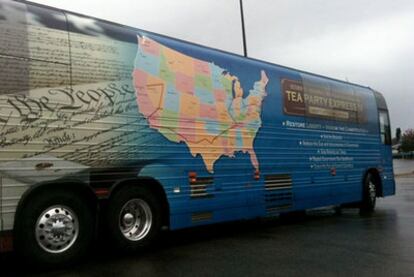 Autobús de la caravana Tea Party Express, en Nashville (Tennessee).