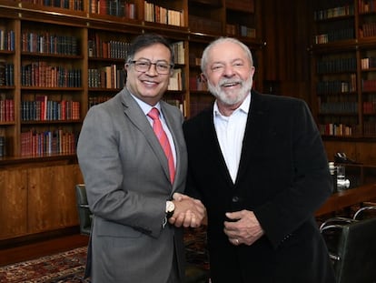 Gustavo Petro y Lula da Silva, en el Palacio de la Alvorada, en Brasilia, el 31 de mayo de 2023.