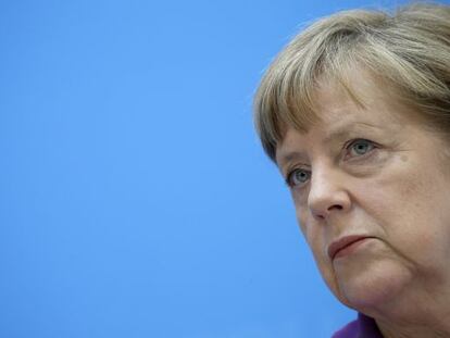 La canciller alemana, Angela Merkel, en un acto celebrado en Berlín el 11 de mayo.