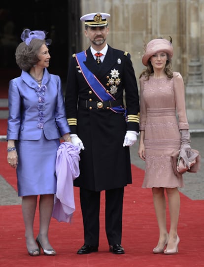 La reina Sofía y los Príncipes de Asturias, en Westminster.
