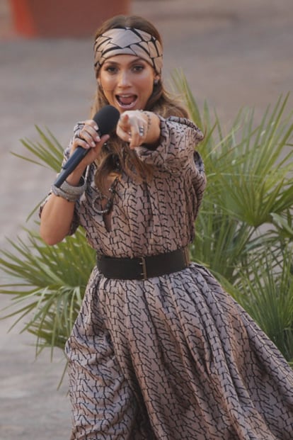 Jennifer López el pasado 18 de junio en Mallorca, durante la grabación de una actuación para la televisión alemana.
