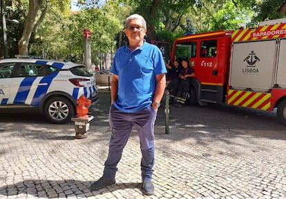 Ary Gouveia, testigo del accidente, este jueves en Lisboa.