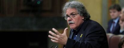 El portavoz de ERC en el Congreso, Joan Tardá, durante su intervención en el pleno del Congreso de los Diputados.