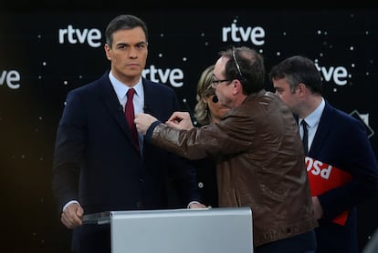 Pedro Sánchez (PSOE), momentos antes del inicio del debate.