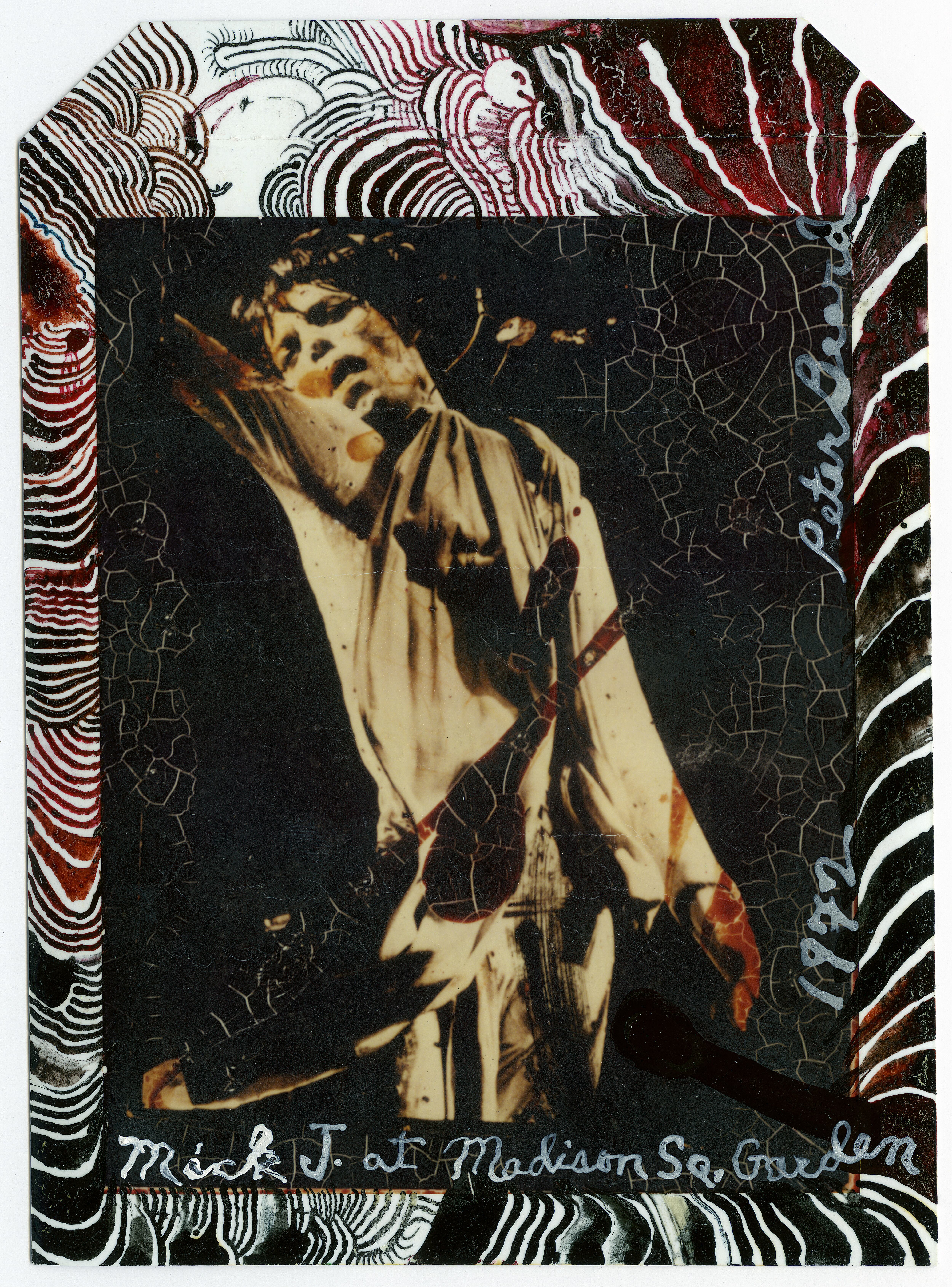 'Mick Jagger Jacket Cover, Madison Square Garden', 1972 / 2003. Una de las fotografías de la exposición sobre Polaroid en la Fundación Barrié, en A Coruña.