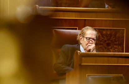 Ramón Tamames, este martes en el Congreso. 