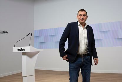 Arnaldo Otegi, este lunes en San Sebastián.