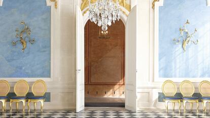 Galería azul del palacio Sanssouci de Potsdam. |