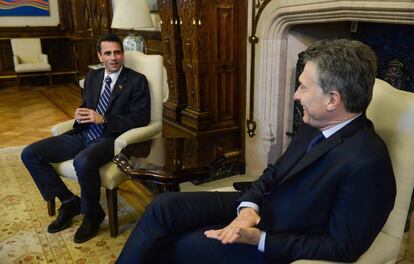 Capriles, durante su reciente reuni&oacute;n con Macri. 