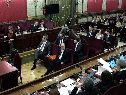 Vista del banquillo del juicio del 'procés', el pasado 28 de febrero.