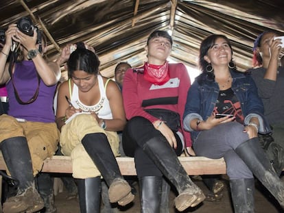 Mujeres de las FARC, en la zona veredal Antonio Nariño, en Tolima