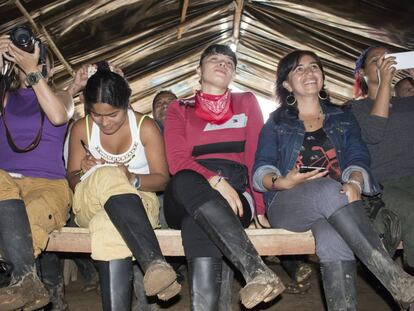 Mujeres de las FARC, en la zona veredal Antonio Nariño, en Tolima