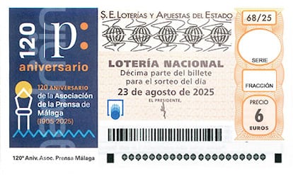 Décimo de Lotería Nacional del sábado 23 de agosto de 2025.
