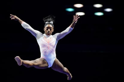 Simone Biles, durante una competición reciente en Indiana.