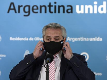 El presidente argentino, Alberto Fernández, en una imagen de agosto de este año.