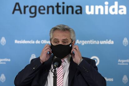 El presidente argentino, Alberto Fernández, en una imagen de agosto de este año.