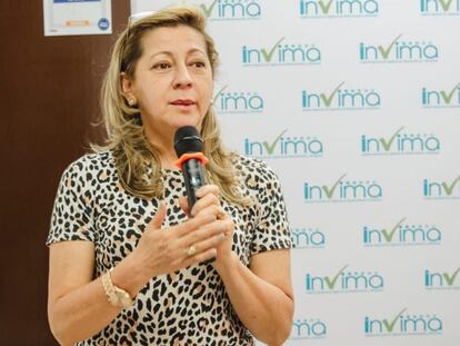 Mariela Pardo, directora encargada del Invima, en una imagen de las redes sociales de la agencia.