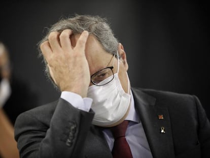 El presidente de la Generalitat, Quim Torra, este lunes, en Barcelona.