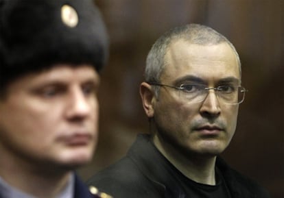 Mijaíl Jodorkovski, durante la lectura de la sentencia en Moscú.