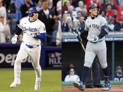 Las estrellas de los Dodgers, Shohei Ohtani, y de los Yankees, Aaron Judge.